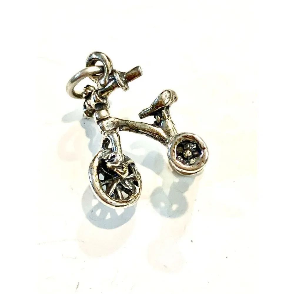 .925 Tricycle Sterling Silver Jewelry Charm #bike